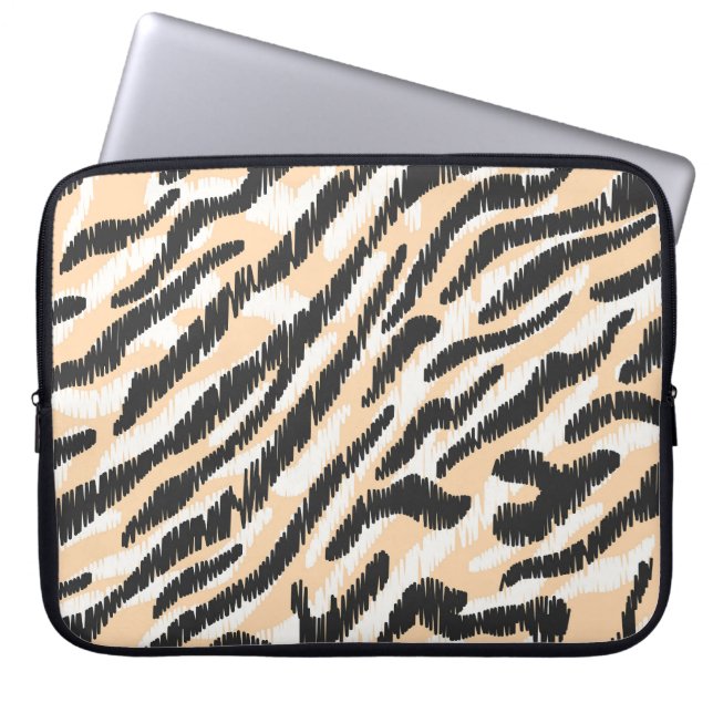 Krabbel Zebra Luipaard:  Bont Laptop Sleeve (Voorkant)