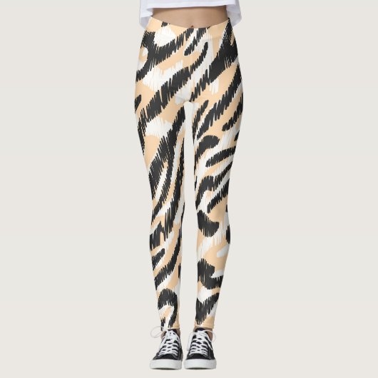 Krabbel Zebra Luipaard:  Bont Leggings (Voorkant)