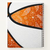 krabbelbloem boho oranje wit basketbal notitieboek (Achterkant)