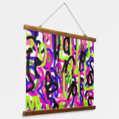 Krabbelen in kleuren hangend wandkleed (Gebogen)