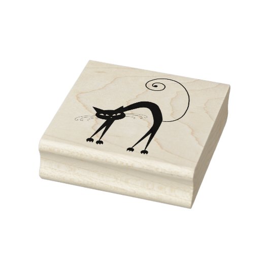 Krabbelende Kat Zwarte Kitten Douane Rubber Stempe Rubberstempel (Stempel)