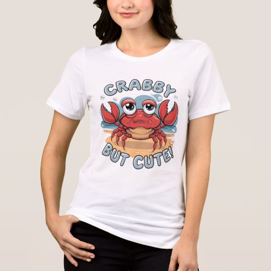 Krabbelig maar Schattige - Grappig Kawaii Crab Des Tri-Blend Shirt (Voorkant)