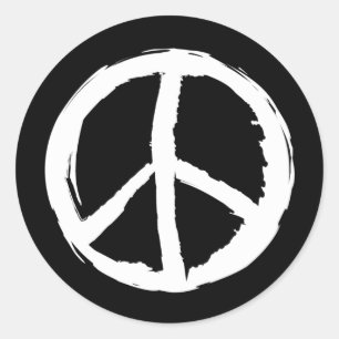krabbelig PEACE SIGN   Ronde Sticker