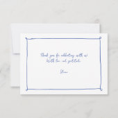 Krabbelige grillige doedel met de hand getrokken b bedankkaart (Achterkant)