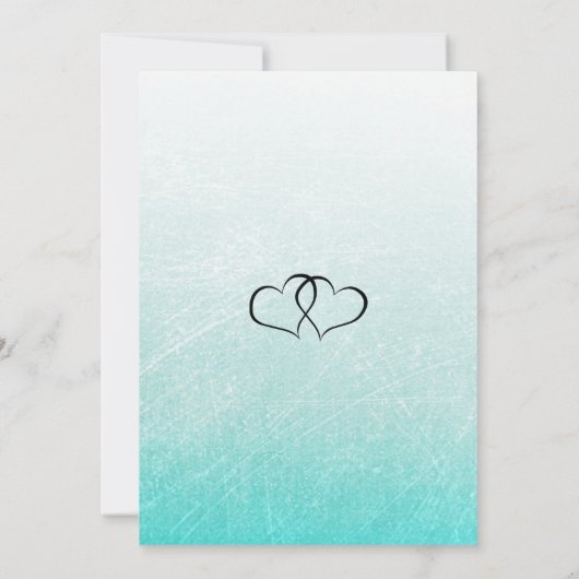 Krabbelige Turquoise en Zwarte Script Trouwkaarten Kaart (Achterkant)