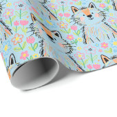 Krabbelkat Inpakpapier Blauw (Rol Hoek)