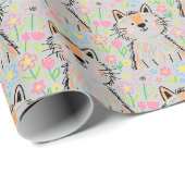 Krabbelkat Inpakpapier Grijs (Rol Hoek)