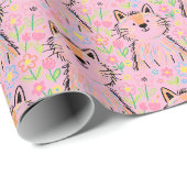 Krabbelkat Inpakpapier Roze (Rol Hoek)