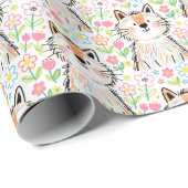 Krabbelkat Inpakpapier Wit (Rol Hoek)