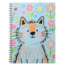 Krabbelkat notitieboekje blauw notitieboek