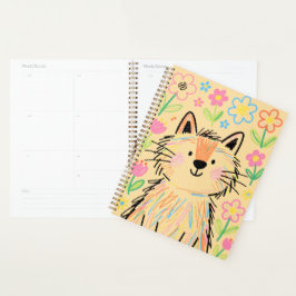 Krabbelkat Planner Zachte Crème Geel