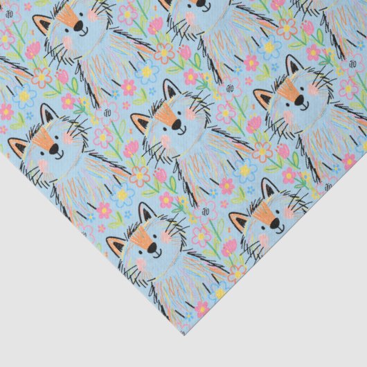 Krabbelkat Tissuepapier Blauw (Detail)