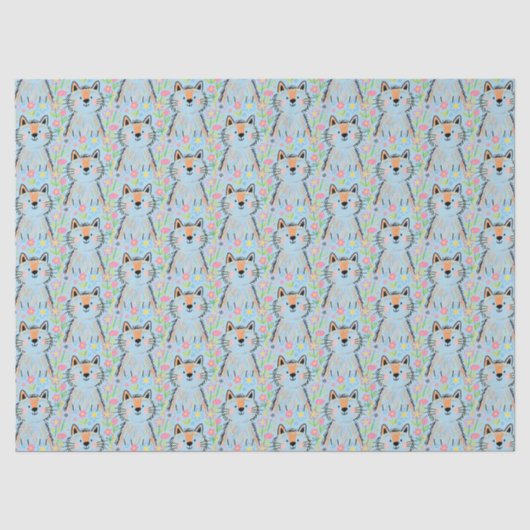 Krabbelkat Tissuepapier Blauw (Voorkant)