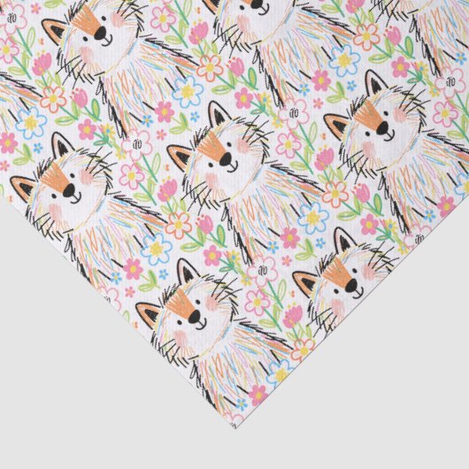 Krabbelkat Tissuepapier Wit (Detail)