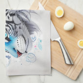 krabbelontwerp van een tijger theedoek (Quarter Fold)