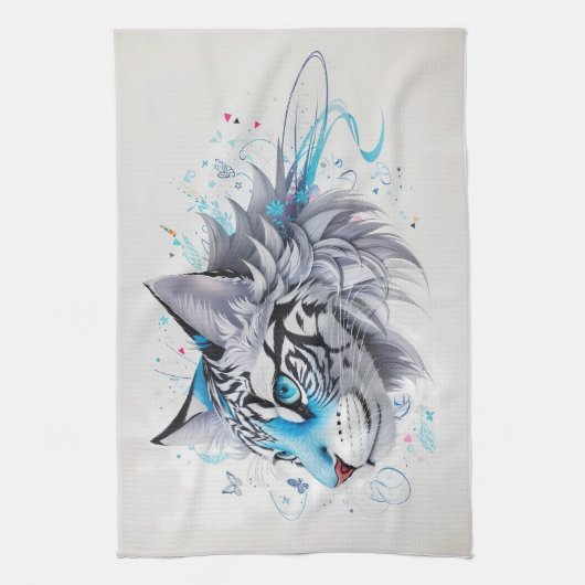 krabbelontwerp van een tijger theedoek (Verticaal)