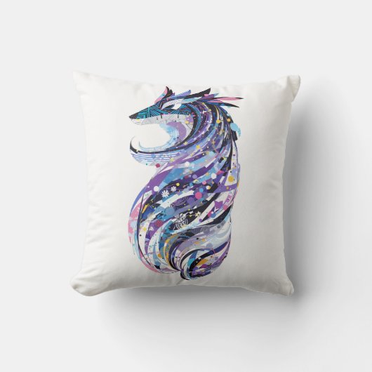 Krabbelontwerp van een wolf kussen (Voorkant)