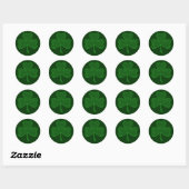 Krabbelprint Klaver Ronde Sticker (Vel)