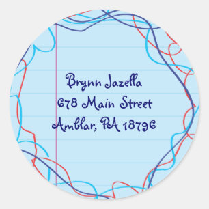 KRABBELS op NOTEPAPER Retouradres Sticker Seal