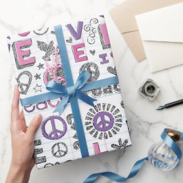 Krabbels Van Vrede En Liefde Cadeaupapier