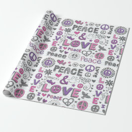 Krabbels Van Vrede En Liefde Cadeaupapier