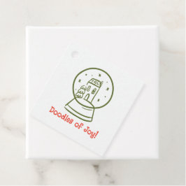Krabbels van Vrolijk Handgetekende Kerst Bedankjes Labels