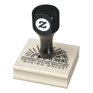 Krabben aan de kust - Waves Stamp maken Rubberstempel