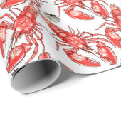 Krabben en kreeften. Zeevruchten. Cadeaupapier (Rol Hoek)