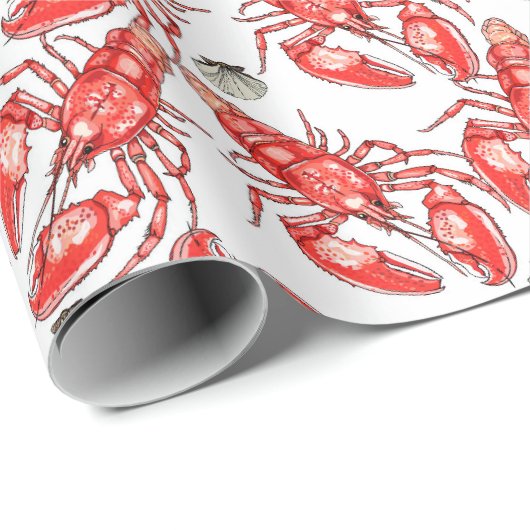 Krabben en kreeften. Zeevruchten. Cadeaupapier (Rol Hoek)