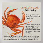 Krabben in een Bucket Square Poster Print (Voorkant)