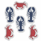 Krabben in kreeften Schaaldieren Sticker (Voorkant)