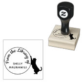 Krabben kat Bookplate uit de Bibliotheek van Naam Rubberstempel (Gestempeld)