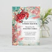 Krabben Kookfeest Zeevocht Zomerfeestje Kaart (Staand voorkant)