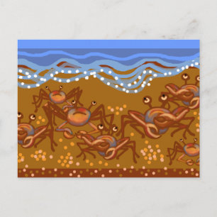 Krabben op het strand briefkaart