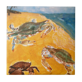 Krabben op het strand tegeltje