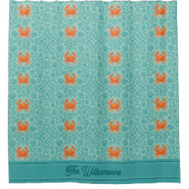 Krabben Ornamental Symphony Gepersonaliseerd Douchegordijn