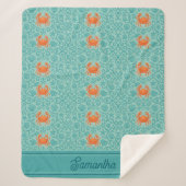 Krabben Ornamental Symphony Gepersonaliseerd Sherpa Deken (Voorkant)