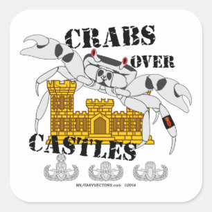 Krabben over Castles Vierkante Sticker