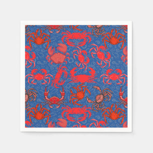 Krabben Patternx4 Blauw BG Servet