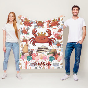 Krabben Print Fleece Deken