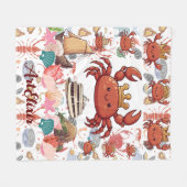 Krabben Print Fleece Deken (Voorkant (Horizontaal))