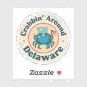  krabben rond Delaware Crab Sticker (Vel)
