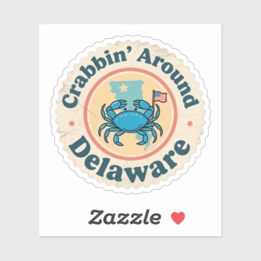  krabben rond Delaware Crab Sticker (Vel)