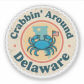  krabben rond Delaware Crab Sticker (Voorkant)