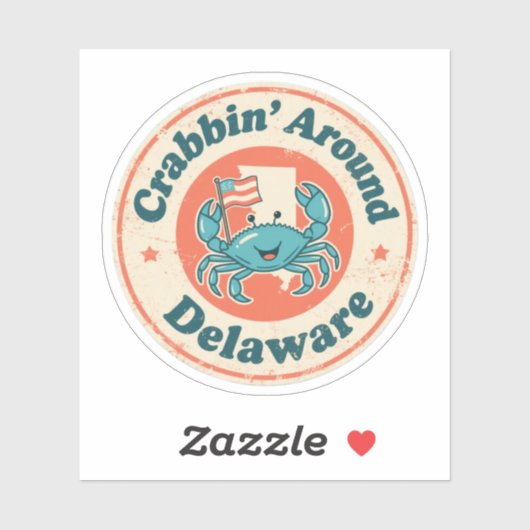 krabben rond Delaware Crab Sticker (Vel)