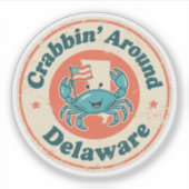 krabben rond Delaware Crab Sticker (Voorkant)