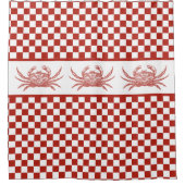 krabben Rood- en witbord Douchegordijn (Voorkant)