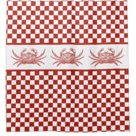  krabben Rood- en witbord Douchegordijn