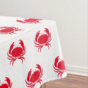 Krabben rood wit patroon moderne kust tafelkleed