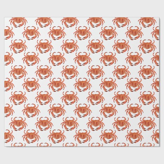 Krabben Seaside Pattern Wrapping Paper Cadeaupapier (Vlak)